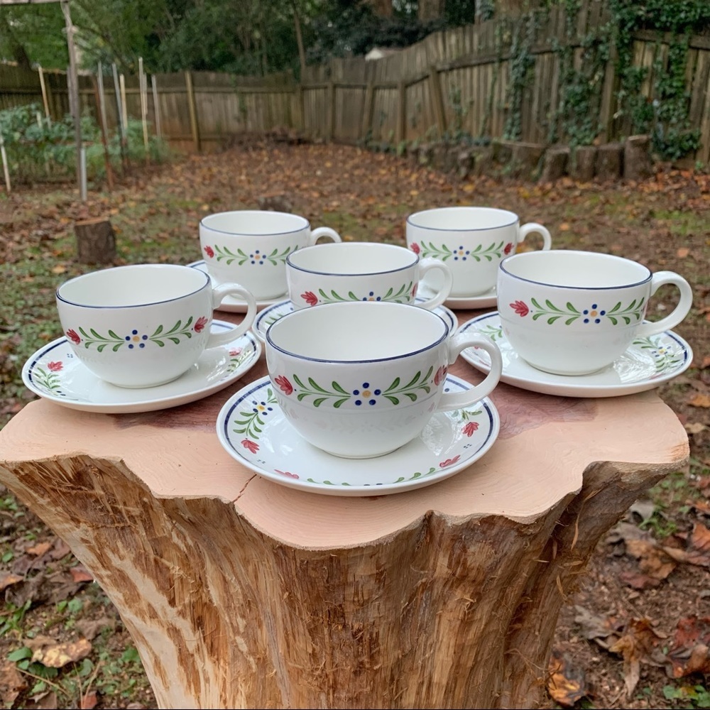 6 X Johnson Brothers Provincial smooth edge flat cup & saucer sets - Picture 2 of 16